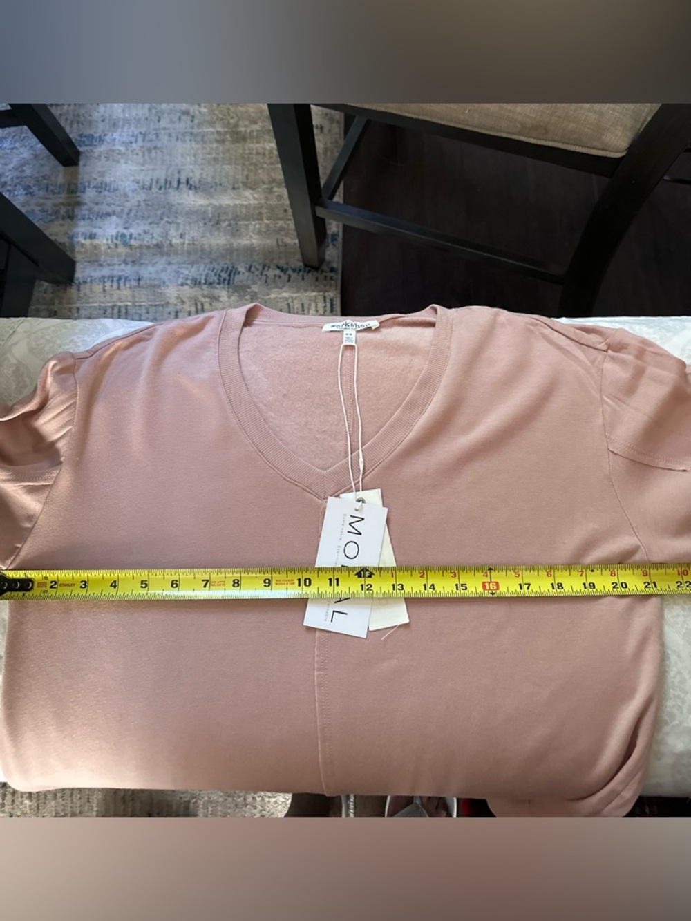 Workshop Modal V-Neck Sweatshirt Pink Adobe Soft Lounge Pullover‎ M NWT - Picture 10 of 15